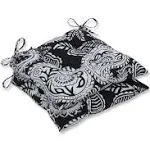 Pillow Perfect Outdoor/Indoor Addie Night Wrought Iron Seat Cushion, Set of 2, Black