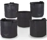 5-Pack 2-Gallon Aeration Fabric Pot/Plant Grow Bag w/Handles (260 GSM, Black, 7.5H x 8.5D)