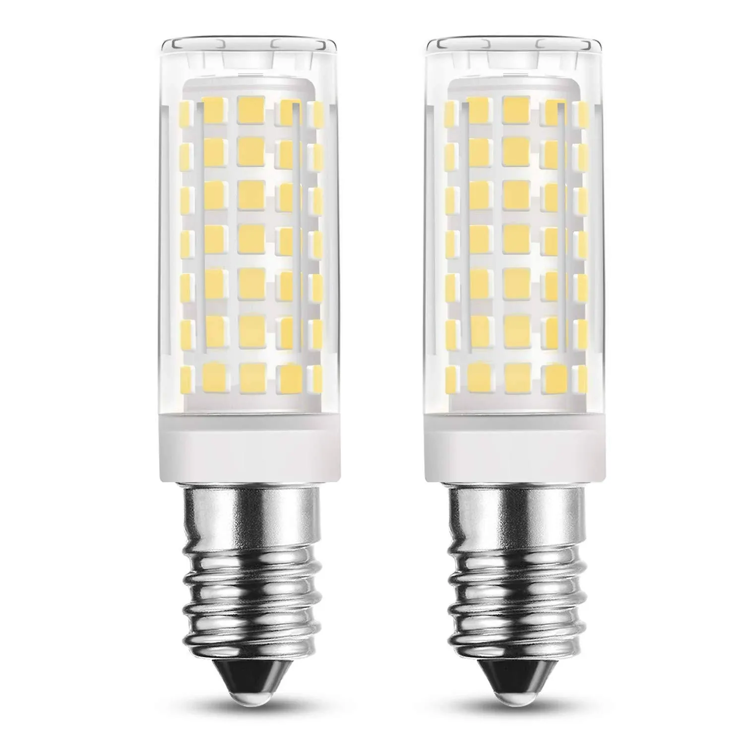 RAYHOO 2pcs E14 Base LED Light Bulbs 8W LED Light Equivalent to 60W Incandescent Bulb, E14 European Base Bulb, 88-2835-SMD LED Chipsets, Not Dimmable,110-130V, Warm White 2800-3200K, 550LM