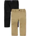 Baby And Toddler Boys Uniform Stretch Skinny Chino Pants 2-Pack - Multi