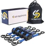 4 Pack Straps Bundle (1 in x 6 ft),1500 LBS Break Strength, S-Hooks, Blue Strap