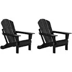 WestinTrends Outdoor Adirondack Chairs Set of 2, Plastic Fire Pit Chair, Weather Resistant Folding Patio Lawn Chair for Outside Deck Garden Backyard Balcony, Dark Brown