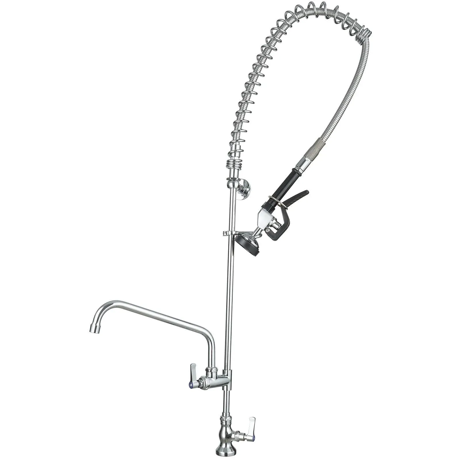 Bathfinesse Commercial Sink Faucet with Sprayer 43&#034; Height Deck Mount 1 Hole ...