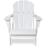 WestinTrends Outdoor Patio Folding Poly Adirondack Chair White