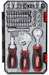 Hyper Tough 38 Piece Multi-Size Stubby Wrench and Socket Set for Home Use