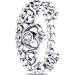 Pandora Sterling Silver My Princess Heart Tiara Crown Ring 190880CZ-52 For Women