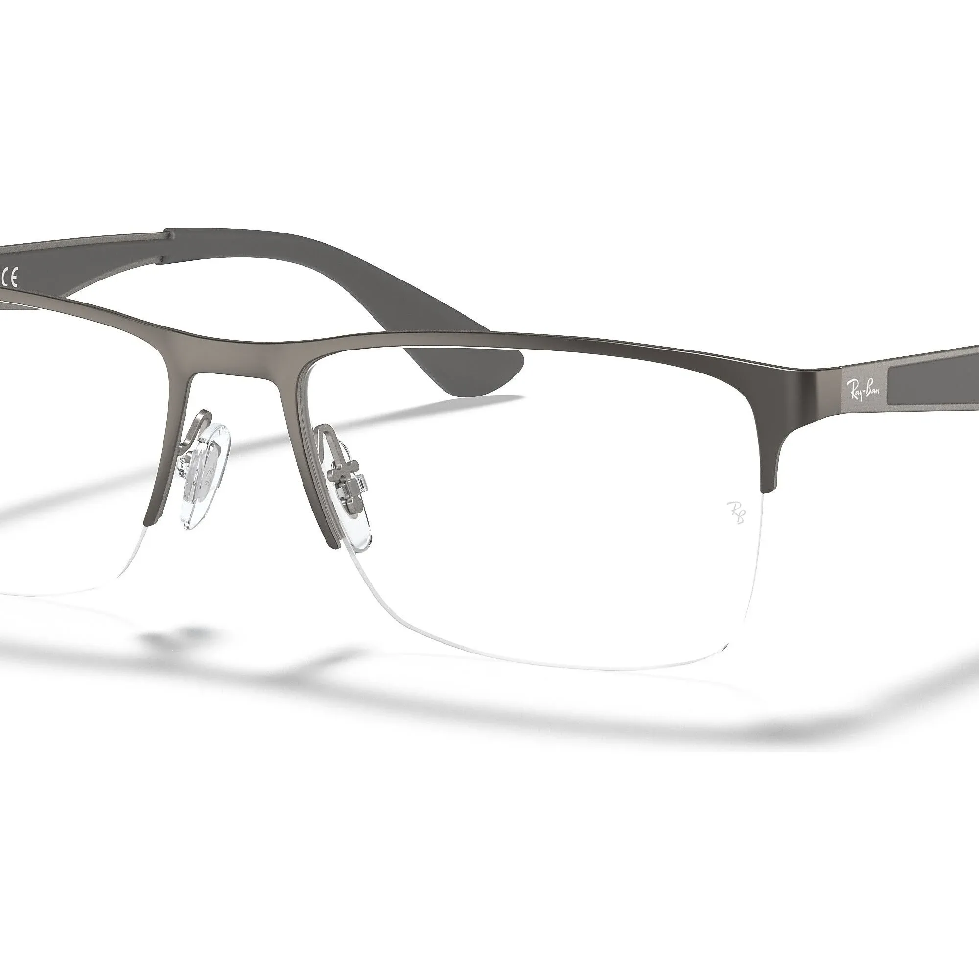 Ray-Ban RB6335 - Rectangle Gunmetal Frame Eyeglasses | Eyebuydirect