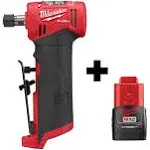 Milwaukee M12 Fuel 12V Lithium-Ion Brushless Cordless 1/4 in. Right Angle Die Grinder with M12 2.0 Ah Battery