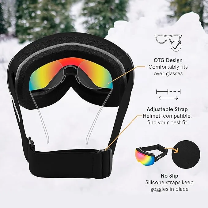 Retrospec Traverse Plus Ski & Snowboard Snow Goggles and Interchangeble Lenses for Men and Women