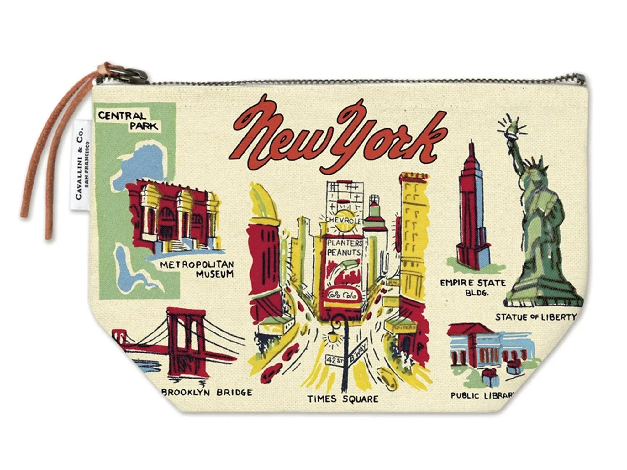 Cavallini Vintage Zipper Pouch NYC Icons