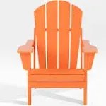 WestinTrends Outdoor Patio Folding Poly Adirondack Chair Orange