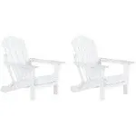 WestinTrends Outdoor Adirondack Chairs Set of 2, Plastic Fire Pit Chair, Weather Resistant Folding Patio Lawn Chair for Outside Deck Garden Backyard Balcony, White