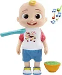 Cocomelon Deluxe Interactive JJ Doll - Includes JJ, Shirt, Shorts, Pair of Shoes, Bowl of Peas, Spoon- Toys for Preschoolers