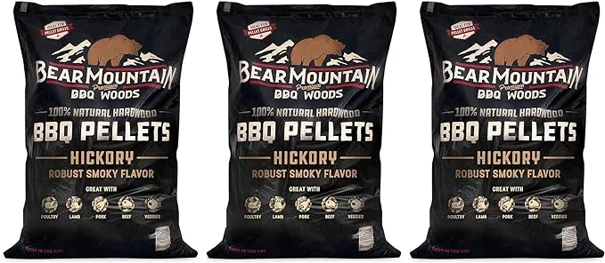 Bear Mountain BBQ All-Natural Hardwood Hickory Smoker Pellets, 20 lb (4 Pack)