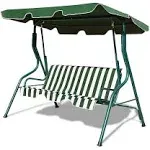 Costway 3 Seat Outdoor Patio Canopy Swing with Cushioned Steel Frame