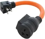 AC Works [E620CB620] 1ft Protective Extender NEMA 6-20P Plug to 6-15/20 Outlet with 20A Breaker