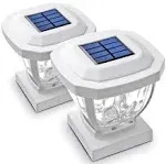 Home Zone Security 4x4 Solar LED Post Cap Light S, 2-Pack ,White