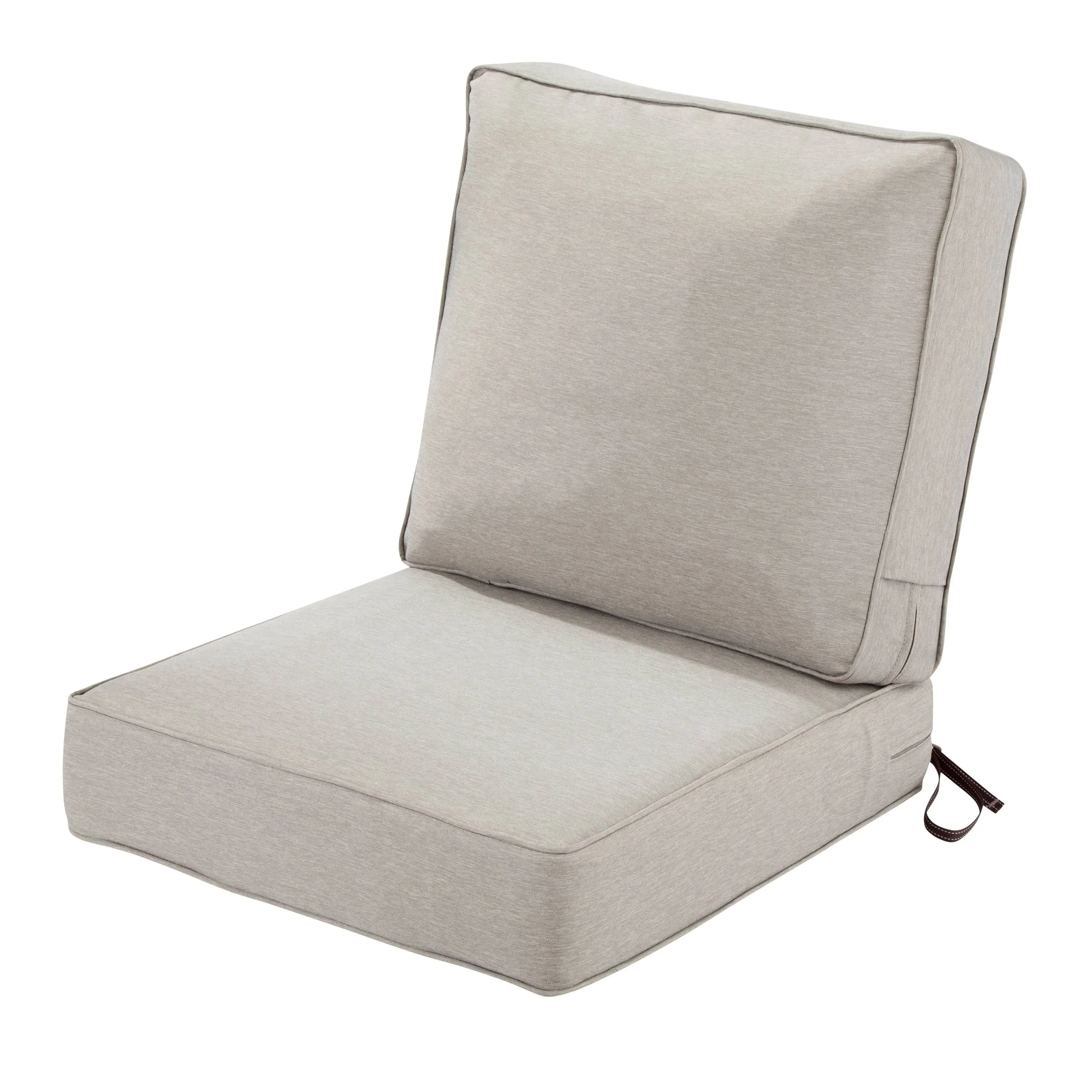 Classic Accessories Montlake FadeSafe Patio Lounge Chair Cushion Set, 25 x 47 inch, Heather Grey