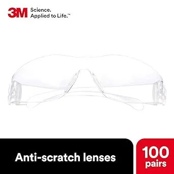 3M Virtua Protective Eyewear 11228-00000-100 Clear Uncoated Lens,\nClear Temple 100 EA/Case