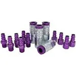 Milton 14 pc 1/4 in. Purple V-Style Quick Coupler/Plug Set