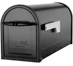 Heavy-Duty Post Mount Rural Architectural Mailbox Galvanized Steel Package Black