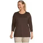 Lands' End Women's Plus Size Cotton Supima Tunic - 2x - Rich Coffee