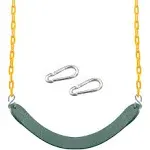 Heavy Duty Green Swing Seat with 66” Chain - Outdoor Play Swing Set Replacement for Kids