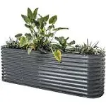 Vego garden Aluzinc Raised Garden Bed Kits, 17&#034; Tall 6 in 1 Modular Metal Rai...