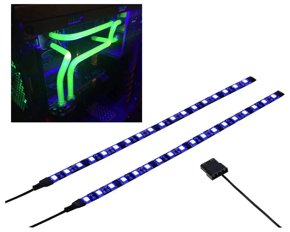 DS PC LED Flexible Light Strip Computer Lighting UV Purple with Magnetic for PC Case Computer Lighting Kit (390nm, 11.8INCH The 2nd Gen, S Series)