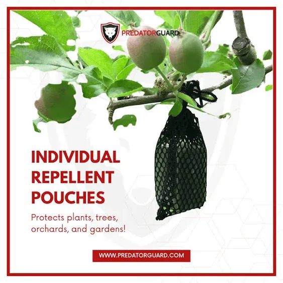 Predator Guard Deer Repellent Plants Pouches - 10 Pack - Stop Deer and Rabbits Eating Plants Trees Gardens and Vegetables - All Natural Ingredients (Deer Repel)