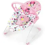 Bright Starts Disney Baby Minnie Mouse Vibrating Bouncer with Bar- Spotty Dotty