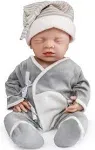 Vollence 18 inch Sleeping Full Silicone Baby Doll,Not Vinyl Dolls,Eye Closed Newborn Silicone Baby That Look Real, Realistic Lifelike Baby Doll - Boy