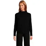 Lands' End Women's Cashmere Funnel Neck Sweater - Large - Black