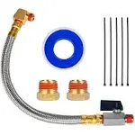 Extended Tank Drain Valve Assembly Kit10 Inch Braided Steel Hose 1/4 Inch NPT...