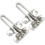 Home Security Door Lock Swing Bar Door Guard for Kids, Hotel Door Latch, Thicken Solid Zinc Alloy Reinforcement Lock, Silver 2 Pack