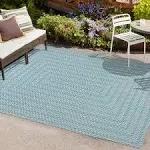 Jonathan Y Chevron Modern Concentric Squares Aqua/Light Gray 3 ft. x 5 ft. Indoor/Outdoor Area Rug