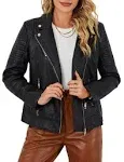 Bellivera Women Faux Leather Casual Jacket, Fall and Spring Fashion Motorcycle Bike Coat