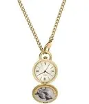 Engraved Fossil Goldtone Jacqueline Watch Necklace