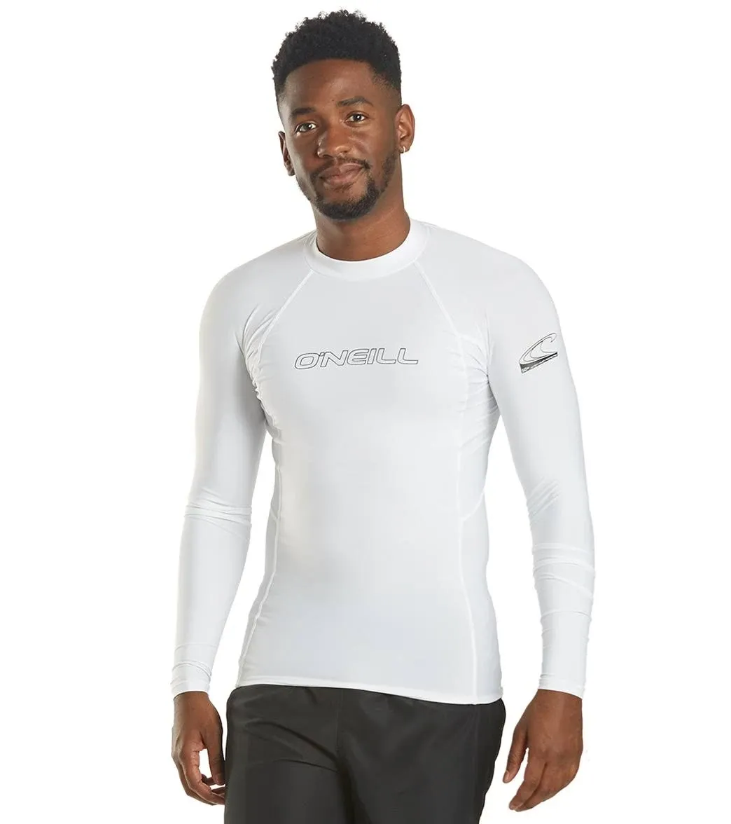 O'Neill Basic Skins 50+ Long-Sleeve Rashguard - Men's White, XL