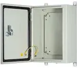 Metallgehäuse, IP65 wasserdichte elektrische Box für Innen- und Außenprojekte, inklusive Montageplatte und Wandhalterung 350 × 250 × 150 mm