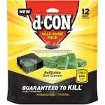 d-CON Refillable Corner Fit Mouse Bait Station, 1 Trap + 18 Bait Refills