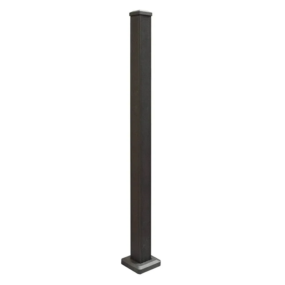 Weatherables Arlington 3 in. x 3 in. x 45 in. Textured Black Aluminum Post Kit LBAL-ARPOSTKIT-45