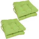 Oakestry Solid Twill Square Tufted Chair Cushions (Set of 4), 16&amp;#34;, Mojito Lime