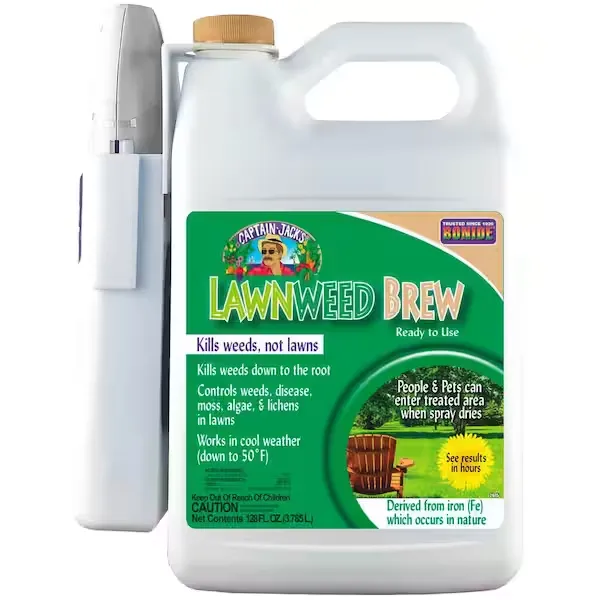 Captain Jack's Lawnweed Brew, 128 oz. Ready-to-Use Spray, Controls Weeds, Moss, Algae, Lichens and Disease