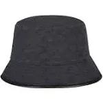 Coach Signature Jacquard Canvas Bucket Hat - Women's Hats - Black