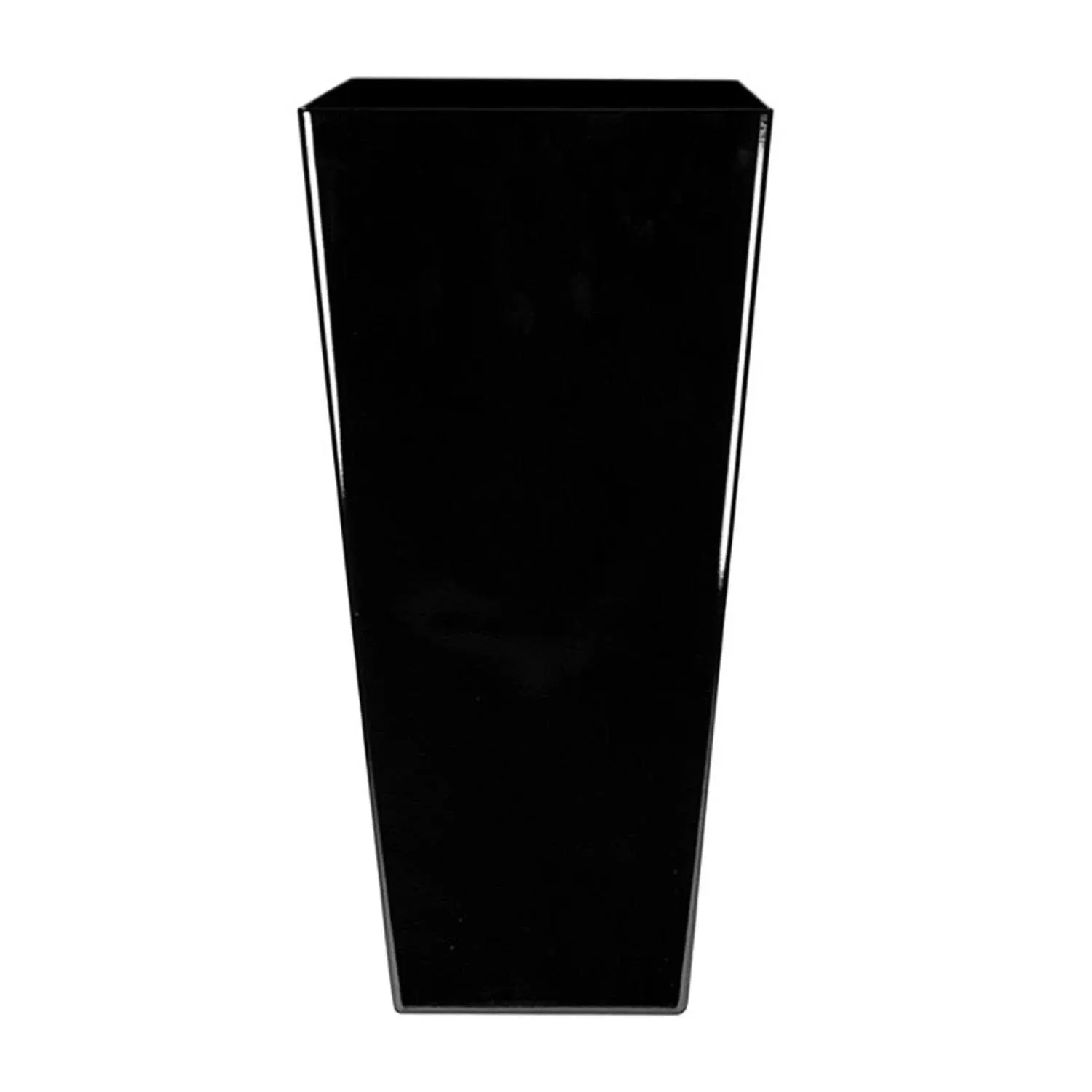 The HC Companies Cascade 15&#034; Square Self Watering Flower Planter Pot, Black Onyx