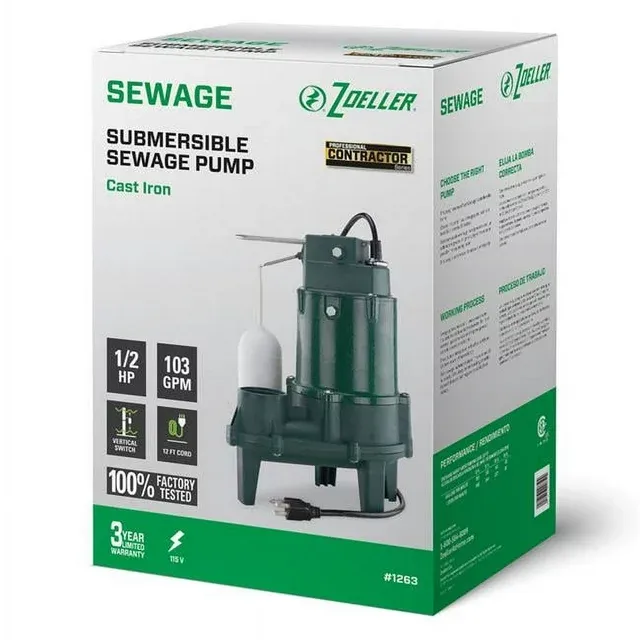 Zoeller Pro Cast Iron Sewage Pump