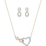 Swarovski Women&#039;s Necklace Set Swarovski Infinity Heart Rose Gold 5521040