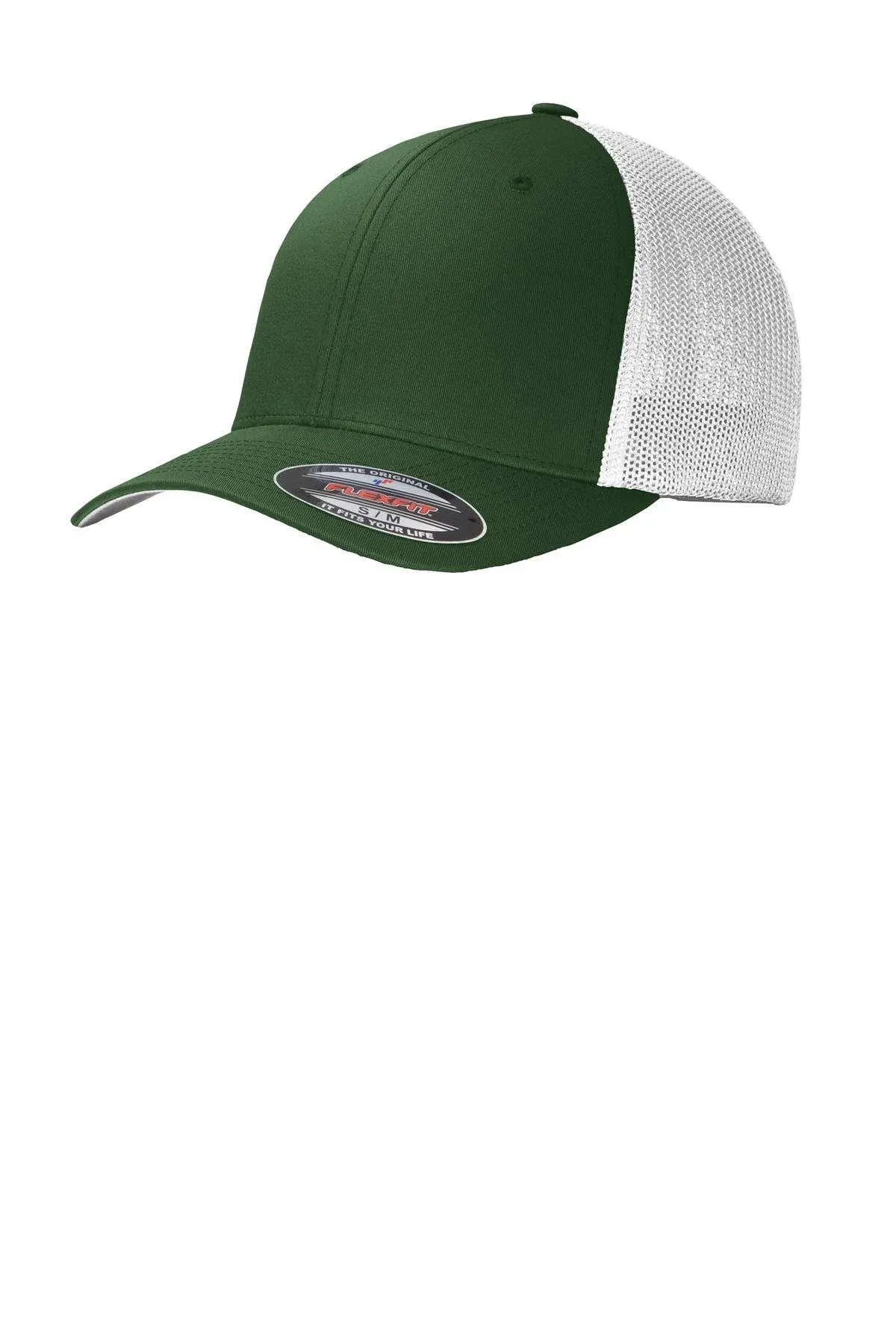 Port Authority C812 Flexfit Mesh Back Cap - Forest Green/ White - S/M