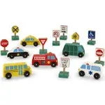 Melissa & Doug Wooden Vehicles and Traffic Signs 3177